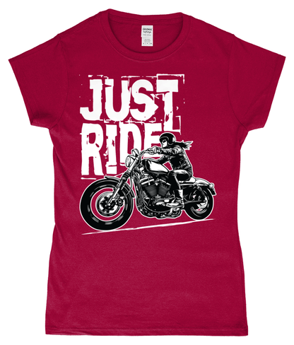 Biker Girl White – SoftStyle® Ladies Fitted Ringspun T-Shirt - Vitesse T-Shirts UK