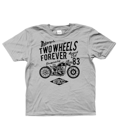 Two Wheels Forever Black – Gildan Kids SoftStyle® Ringspun T-Shirt - Vitesse T-Shirts UK