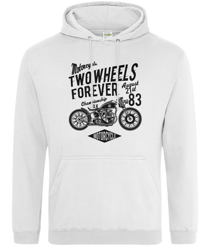 Two Wheels Forever Black - AWDis College Hoodie