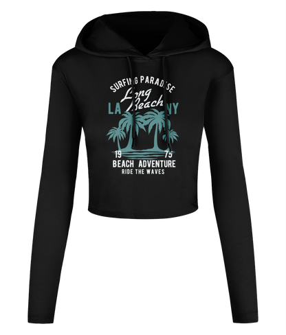 Beach Adventure - Women's Cropped Hooded T-shirt