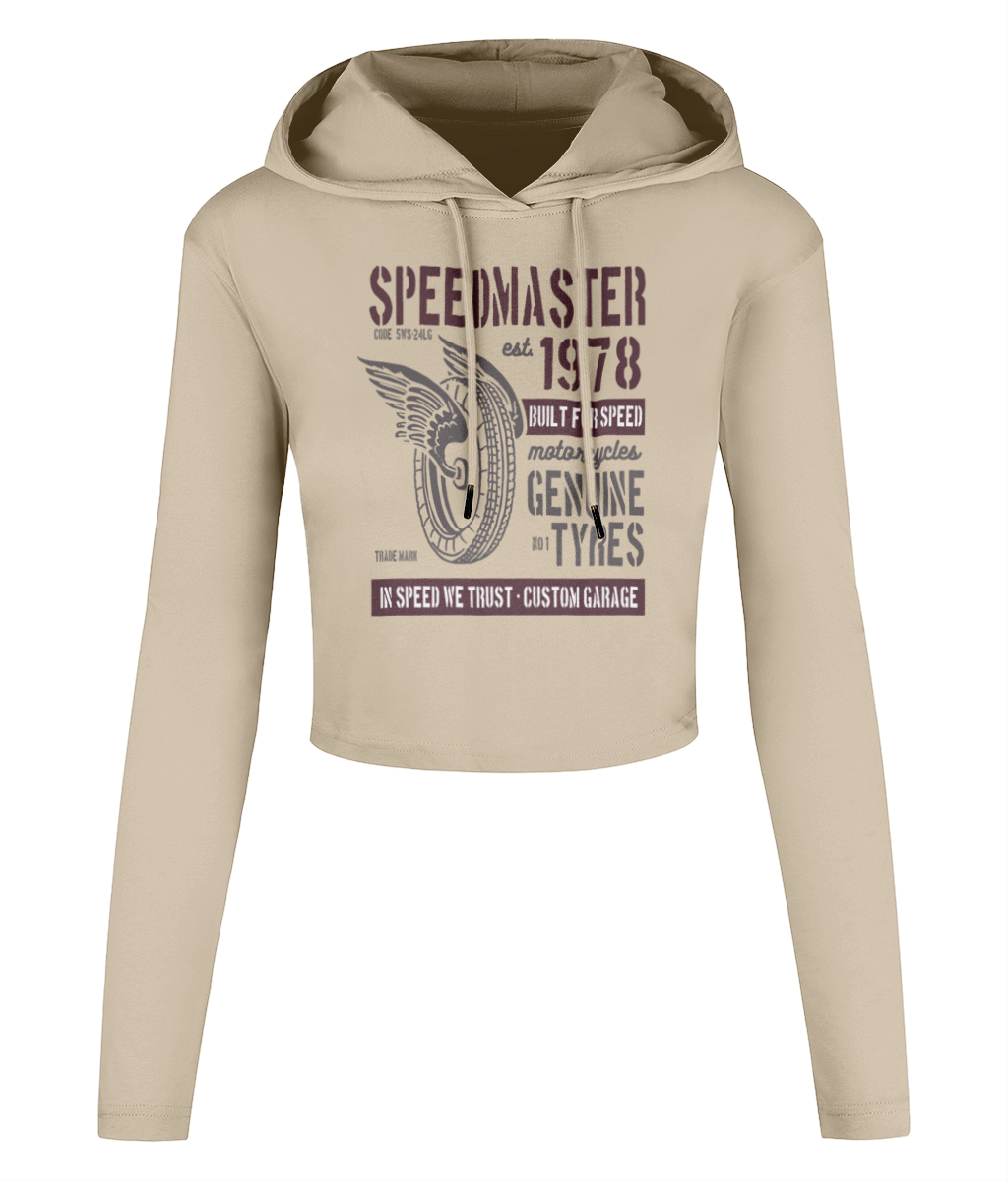 Speed Master - Women's Cropped Hooded T-shirt