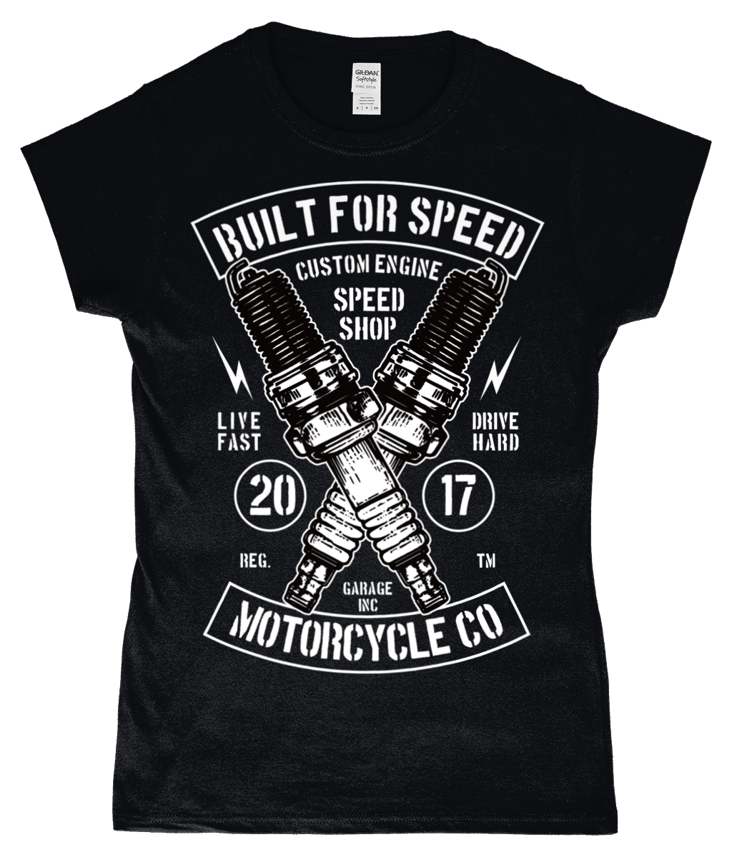 Built For Speed - Gildan SoftStyle® Ladies Fitted Ringspun T-Shirt - Vitesse T-Shirts UK