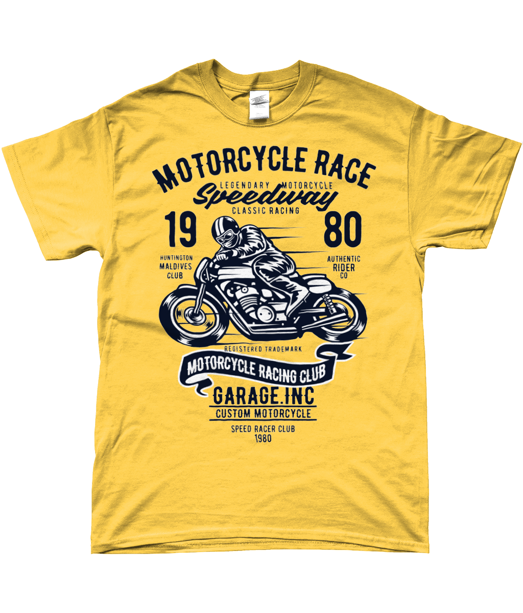 Motorcycle Race - SoftStyle Ringspun T-Shirt