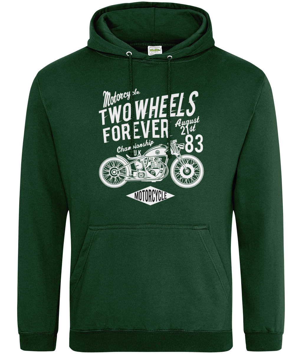 Sweat à capuche AWDis College Two Wheels Forever White