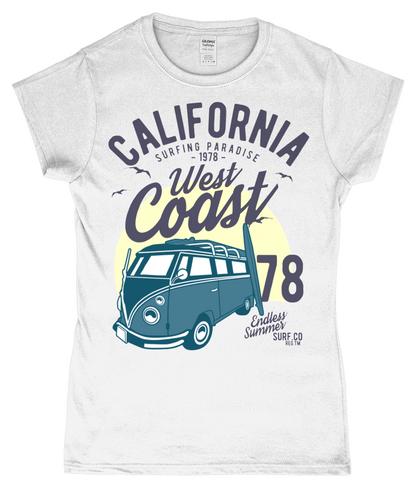 California West Coast v2 - Gildan SoftStyle® Ladies Fitted Ringspun T-Shirt