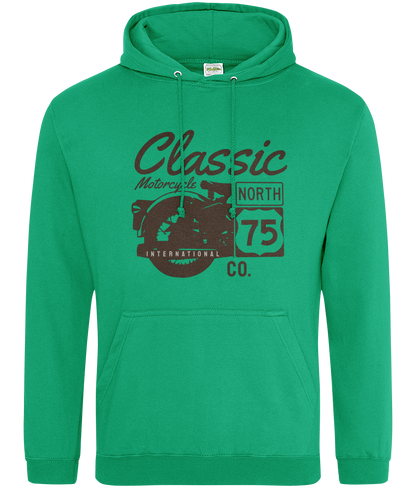 Classic Motorcycle 75 Black - AWDis College Hoodie