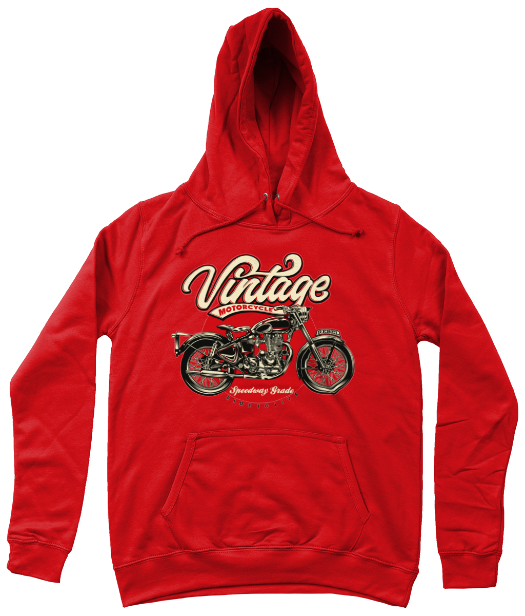 Vintage Motorcycle - AWDis Girlie College Hoodie - Vitesse T-Shirts UK