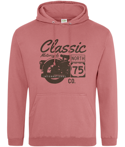 Classic Motorcycle 75 Black - AWDis College Hoodie