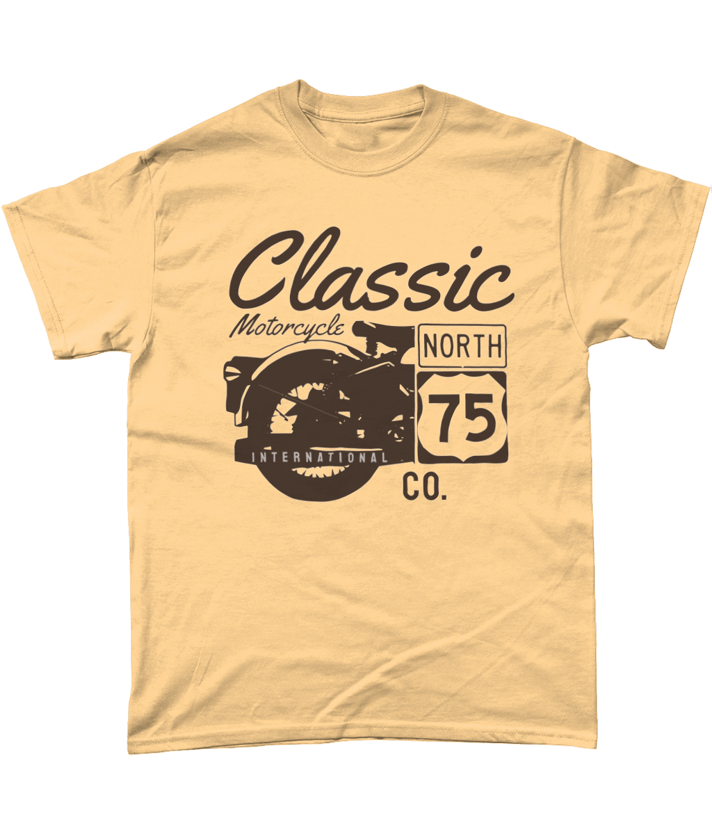 T-shirt en coton épais Classic Motorcycle 75 noir