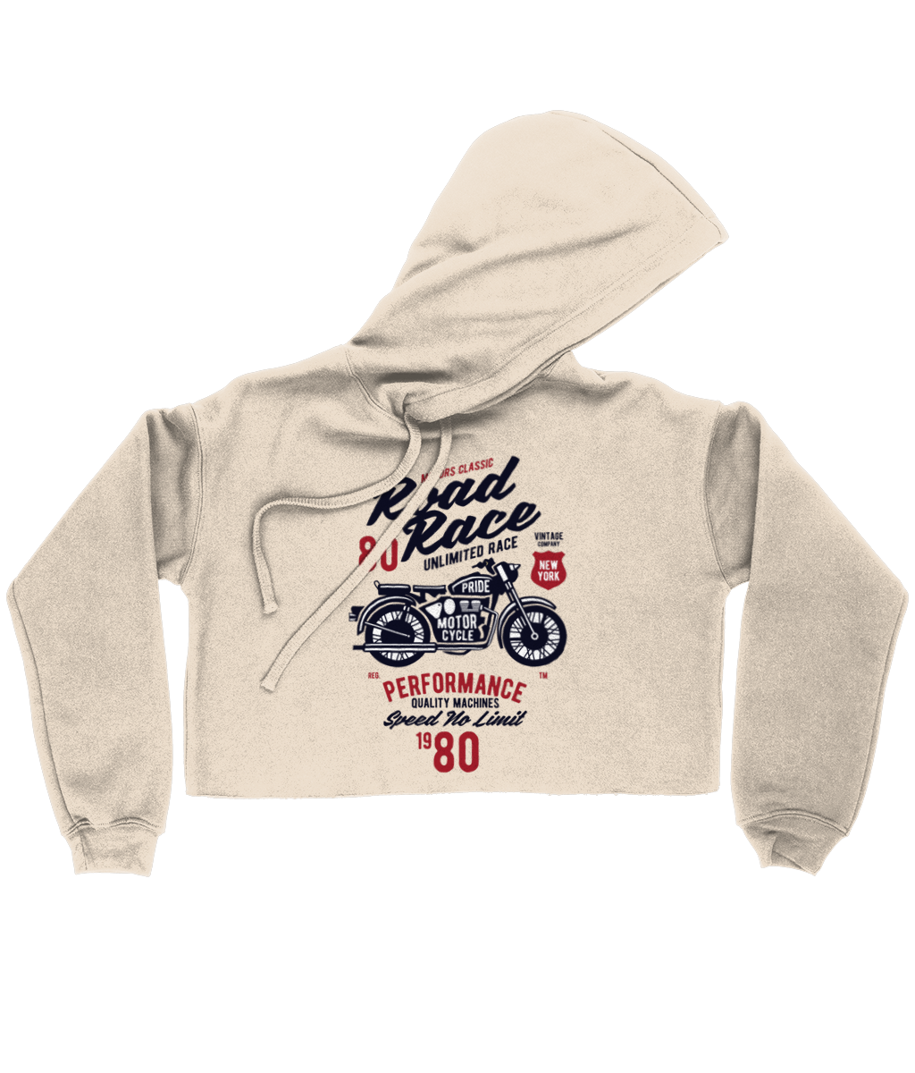 Road Race Motorcycle - Bella Ladies Cropped Hoodie