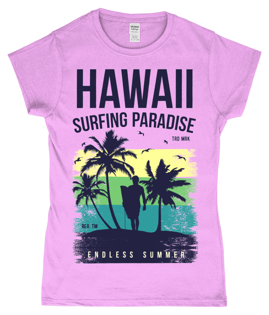 Hawaii Endless Summer – Gildan SoftStyle® Ladies Fitted Ringspun T-Shirt - Vitesse T-Shirts UK