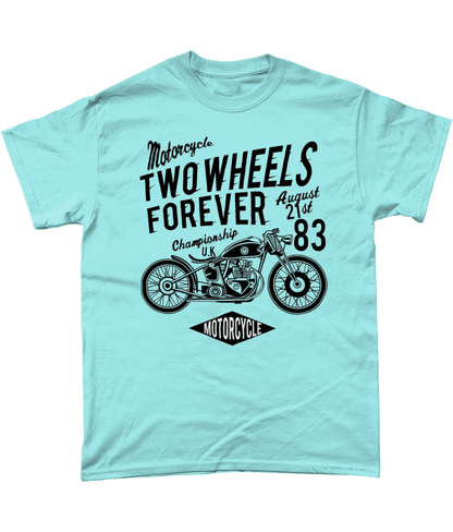 Two Wheels Forever Black – Gildan Heavy Cotton T-Shirt - Vitesse T-Shirts UK