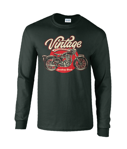 Vintage-Motorrad - Langarm-T-Shirt aus Ultra-Baumwolle