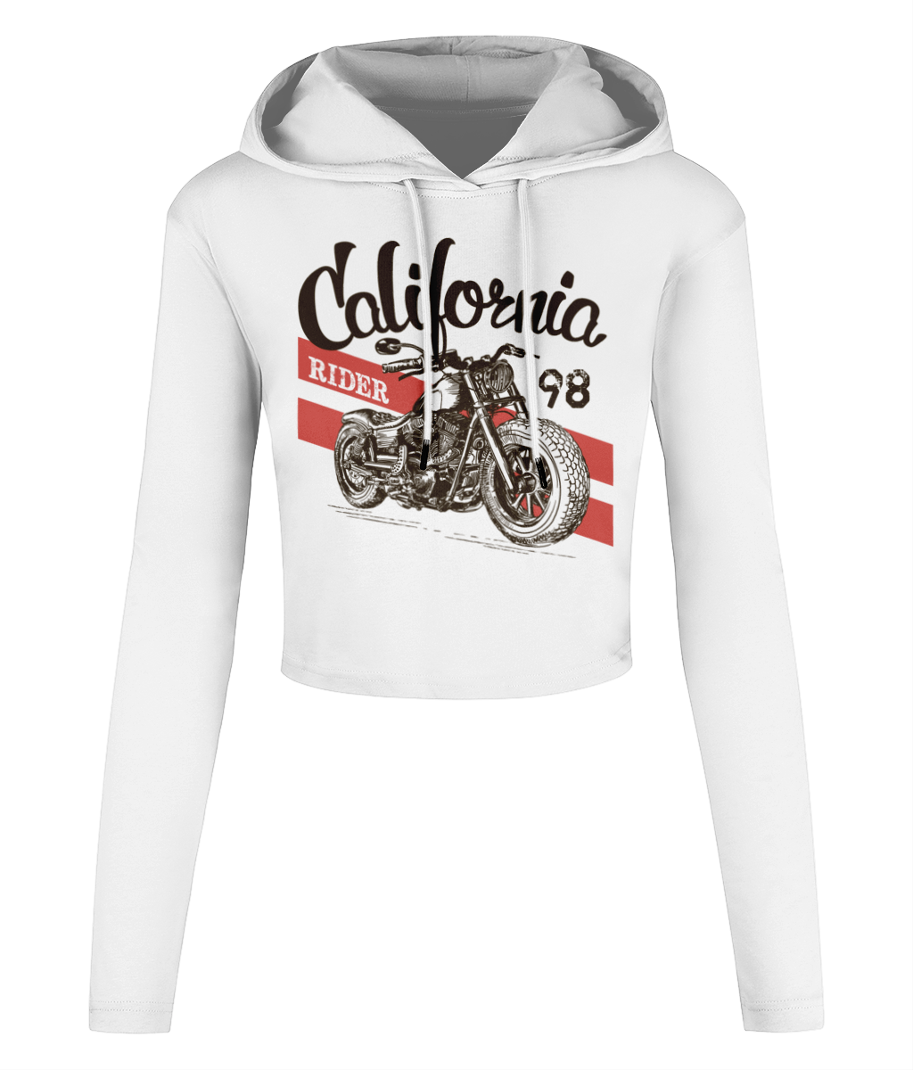 California Rider - T-shirt court à capuche pour femme