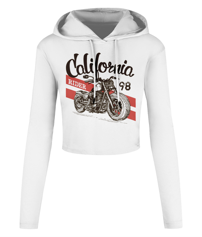 California Rider - Women's Cropped Hooded T-shirt