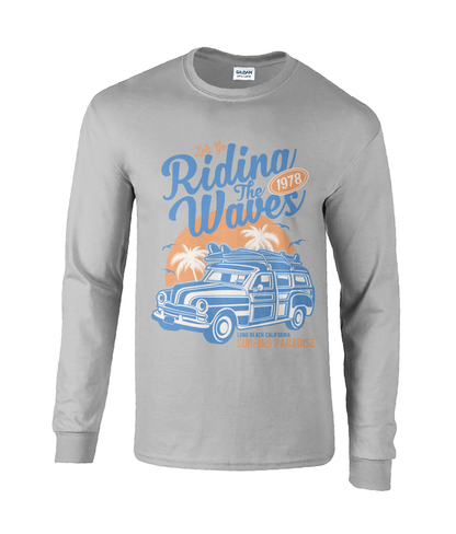 Riding The Waves - Langärmliges T-Shirt aus Ultra-Baumwolle