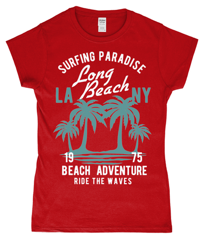 Beach Adventure - Gildan SoftStyle® Ladies Fitted Ringspun T-Shirt