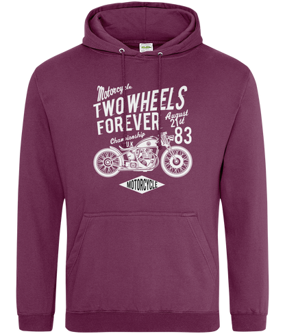 Sweat à capuche AWDis College Two Wheels Forever White