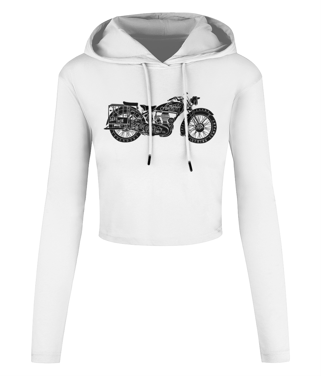 Enjoy The Ride - Black - Women's Cropped Hooded T-shirt