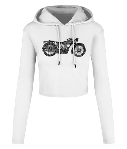 Enjoy The Ride - Black - Women's Cropped Hooded T-shirt