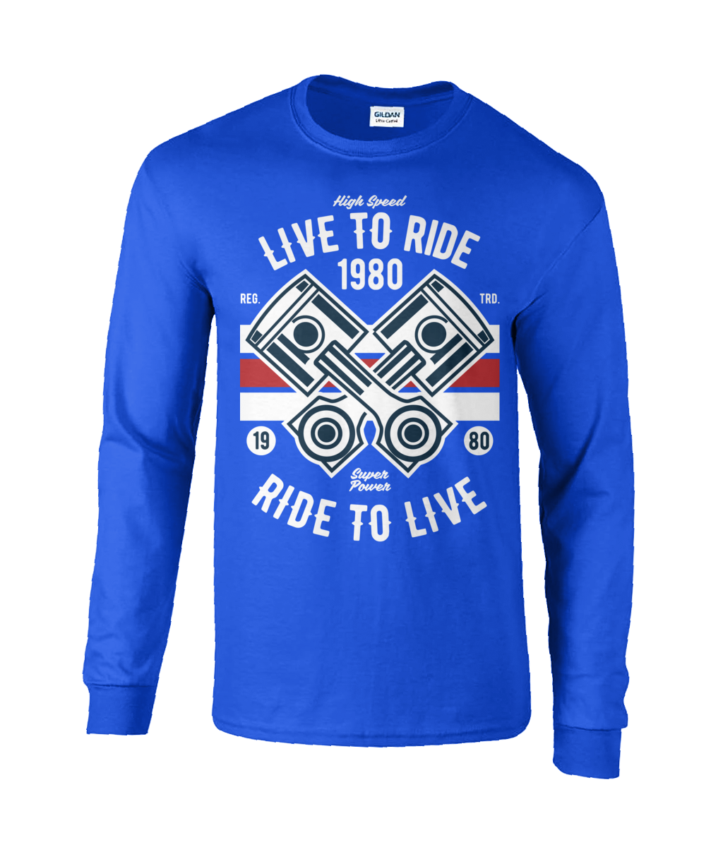 Live To Ride 1980 - Langärmliges T-Shirt aus Ultra-Baumwolle