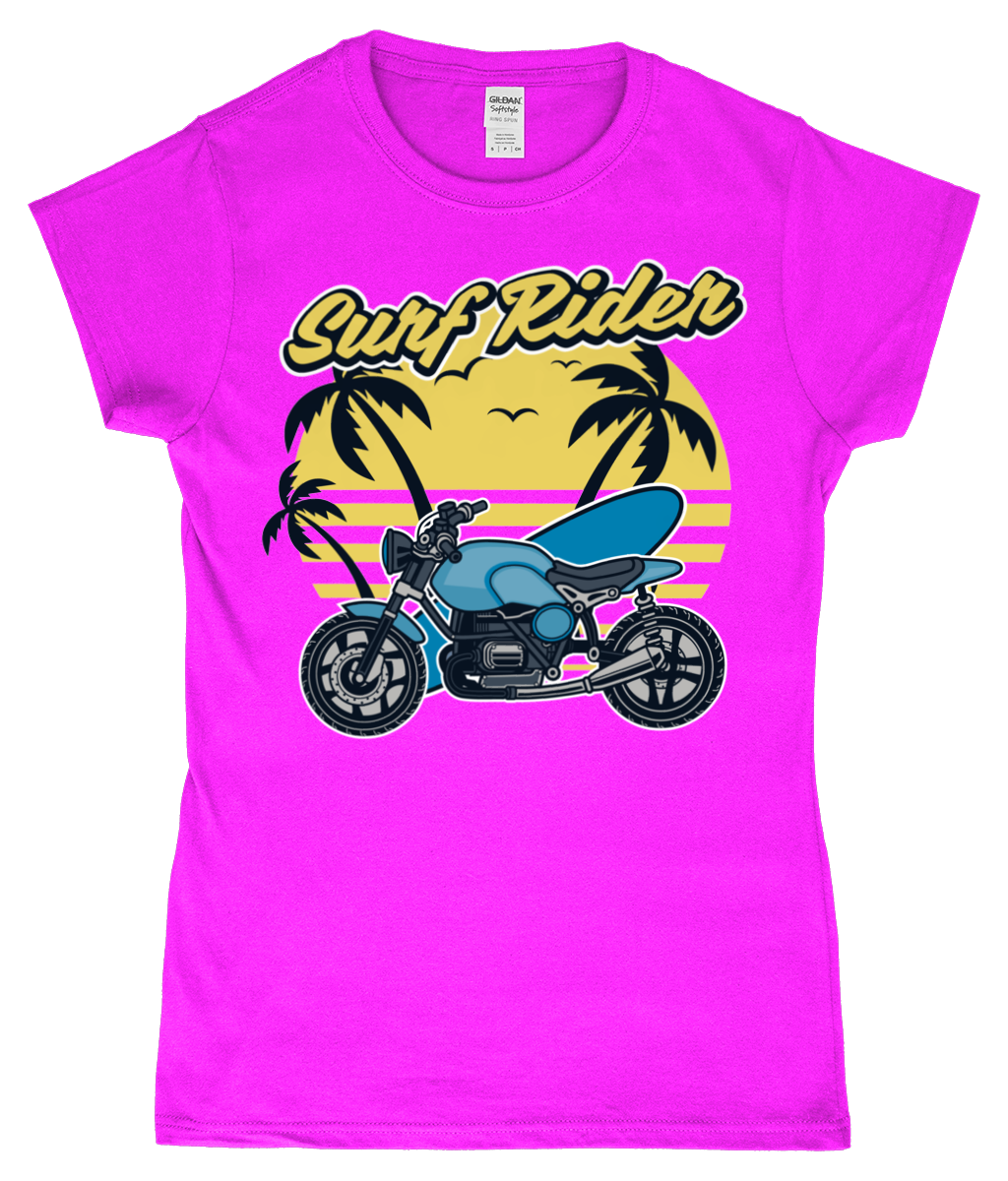 Surf Rider - Gildan SoftStyle® Ladies Fitted Ringspun T-Shirt - Vitesse T-Shirts UK