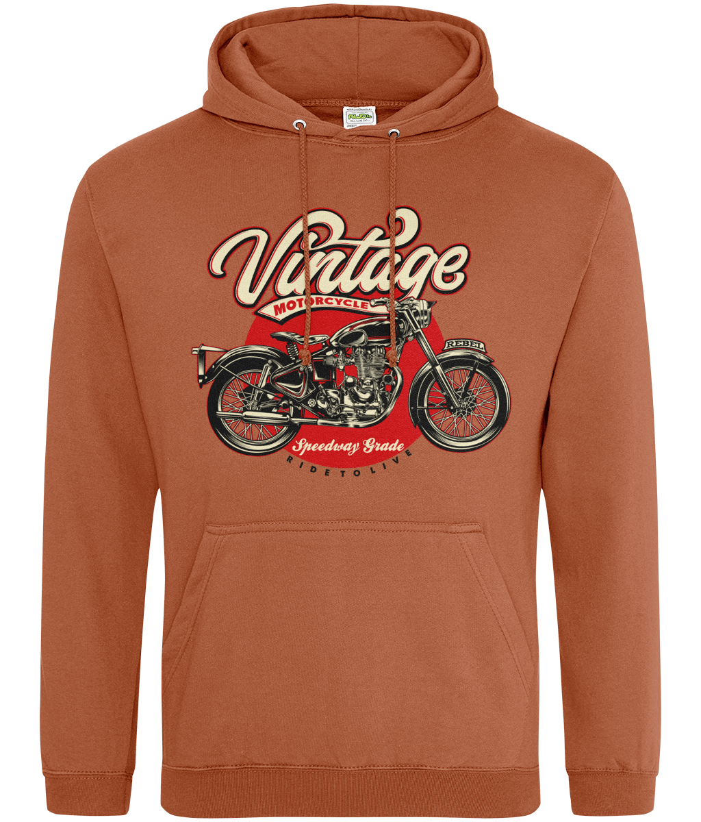 Vintage Motorrad - AWDis College Kapuzenpullover