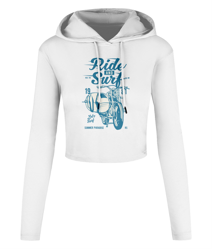 Ride And Surf - Women's Cropped Hooded T-shirt