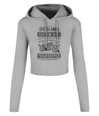 Speedlands Custom Bike - Women's Cropped Hooded T-shirt