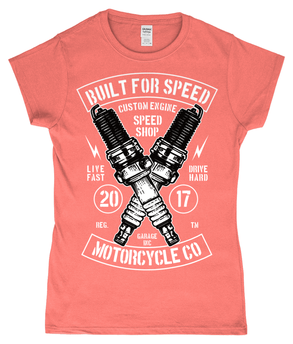 Built For Speed - Gildan SoftStyle® Ladies Fitted Ringspun T-Shirt - Vitesse T-Shirts UK