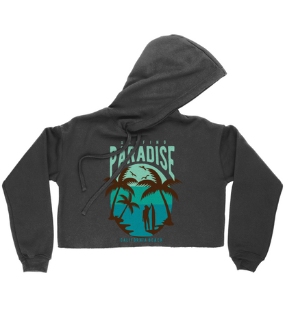 Surfing Paradise California Beach - Bella Ladies Cropped Hoodie