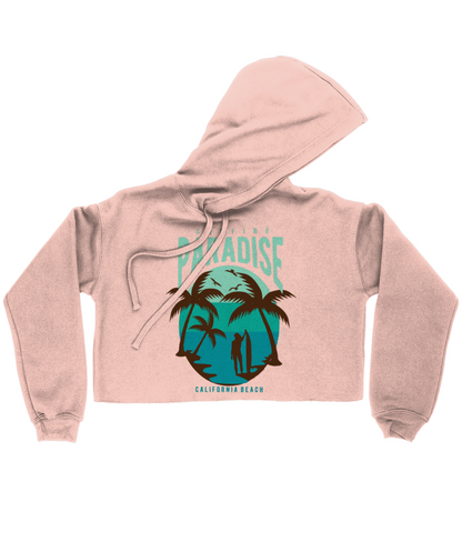 Surfing Paradise California Beach - Bella Ladies Cropped Hoodie