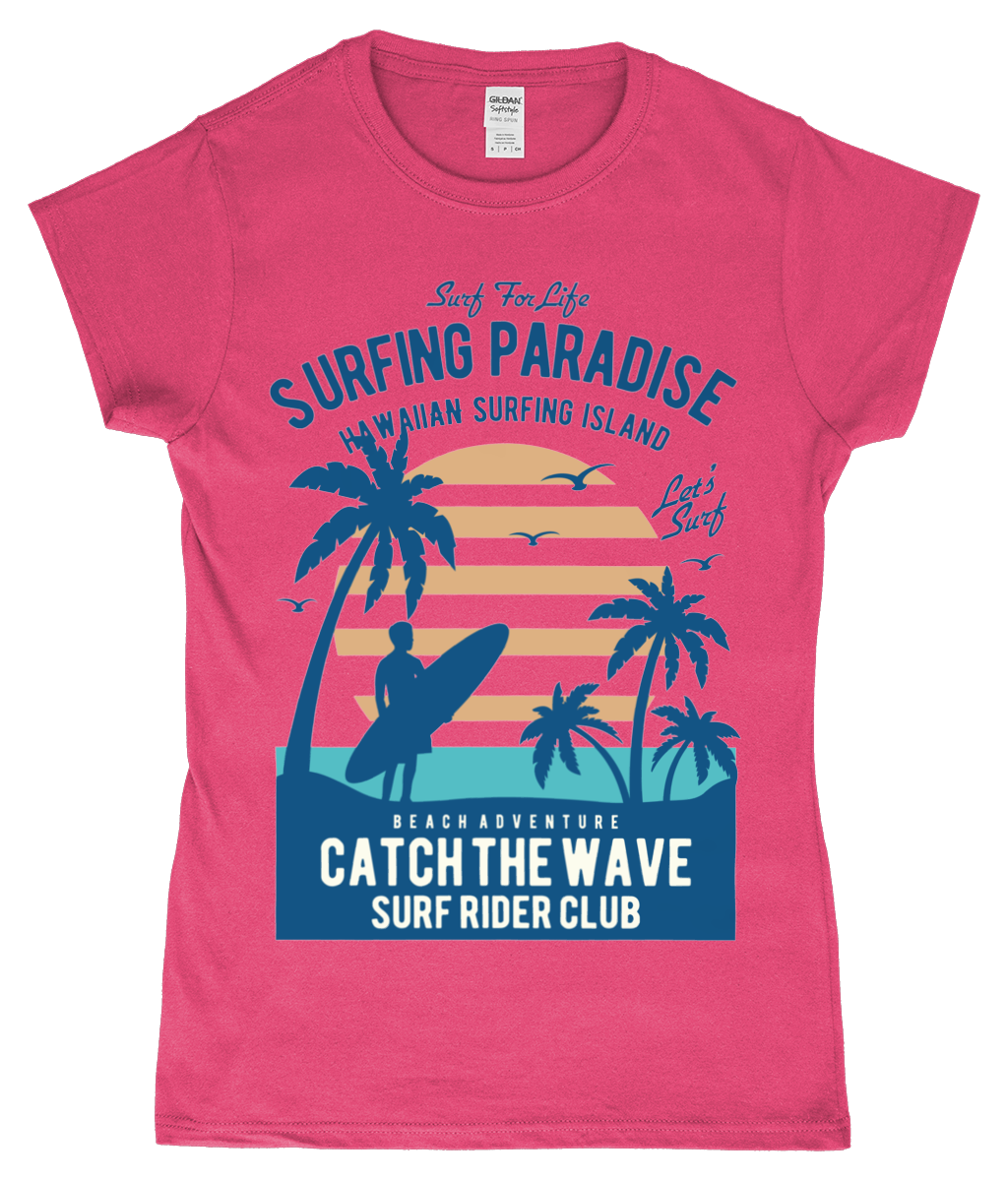 Surfing Paradise - SoftStyle Damen T-Shirt, tailliert, ringgesponnen