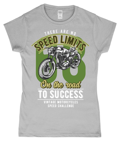 No Speed Limits - Gildan SoftStyle® Ladies Fitted Ringspun T-Shirt - Vitesse T-Shirts UK