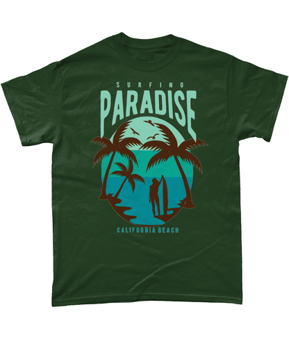 Surfing Paradise California Beach - Schweres Baumwoll-T-Shirt