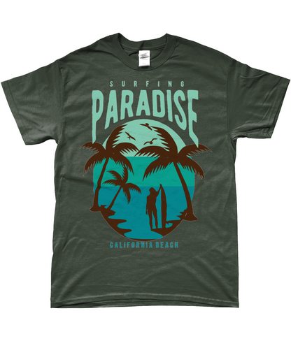 Surfing Paradise California Beach - Gildan SoftStyle® Ringspun T-Shirt