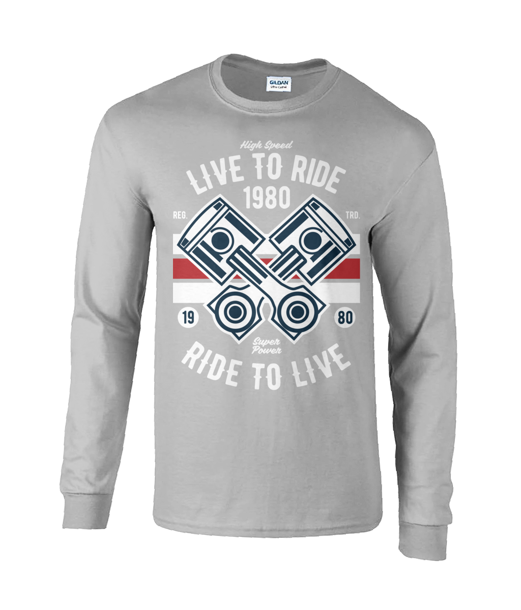 Live To Ride 1980 - Langärmliges T-Shirt aus Ultra-Baumwolle