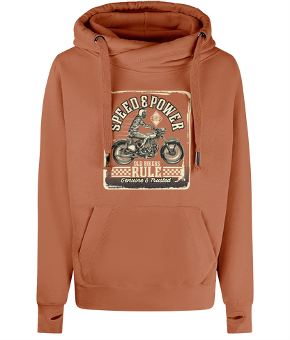 Old Bikers Rule - AWDis Cross Neck Hoodie