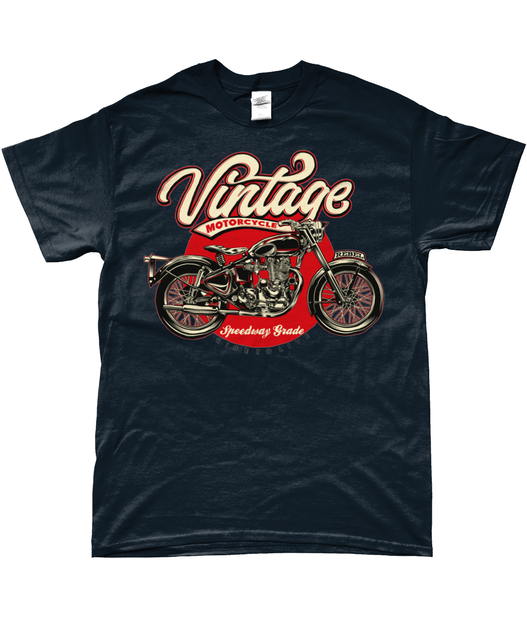 Vintage Motorcycle - SoftStyle Ringspun T-Shirt