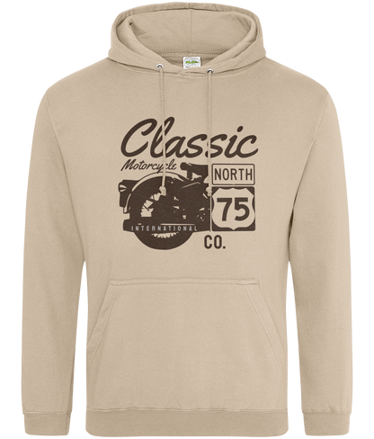 Classic Motorcycle 75 Black - AWDis College Hoodie