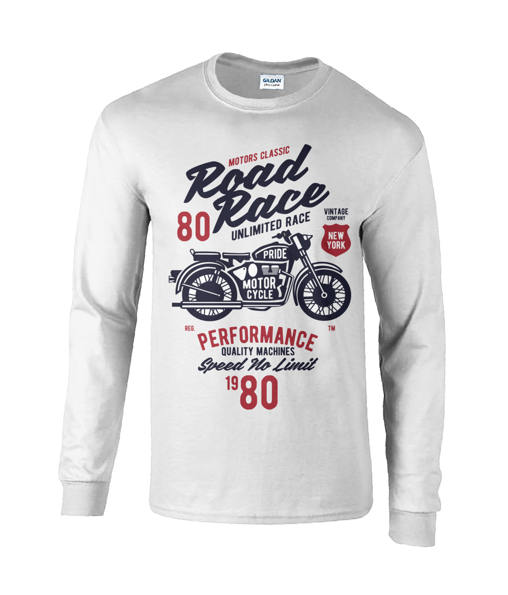 Straßenrennen-Motorrad - Langarm-T-Shirt aus ultra-Baumwolle