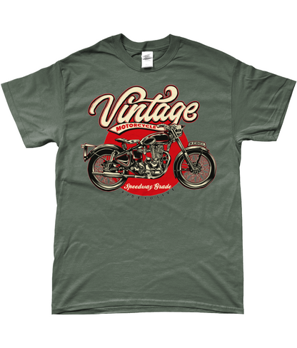 Vintage Motorcycle - SoftStyle Ringspun T-Shirt