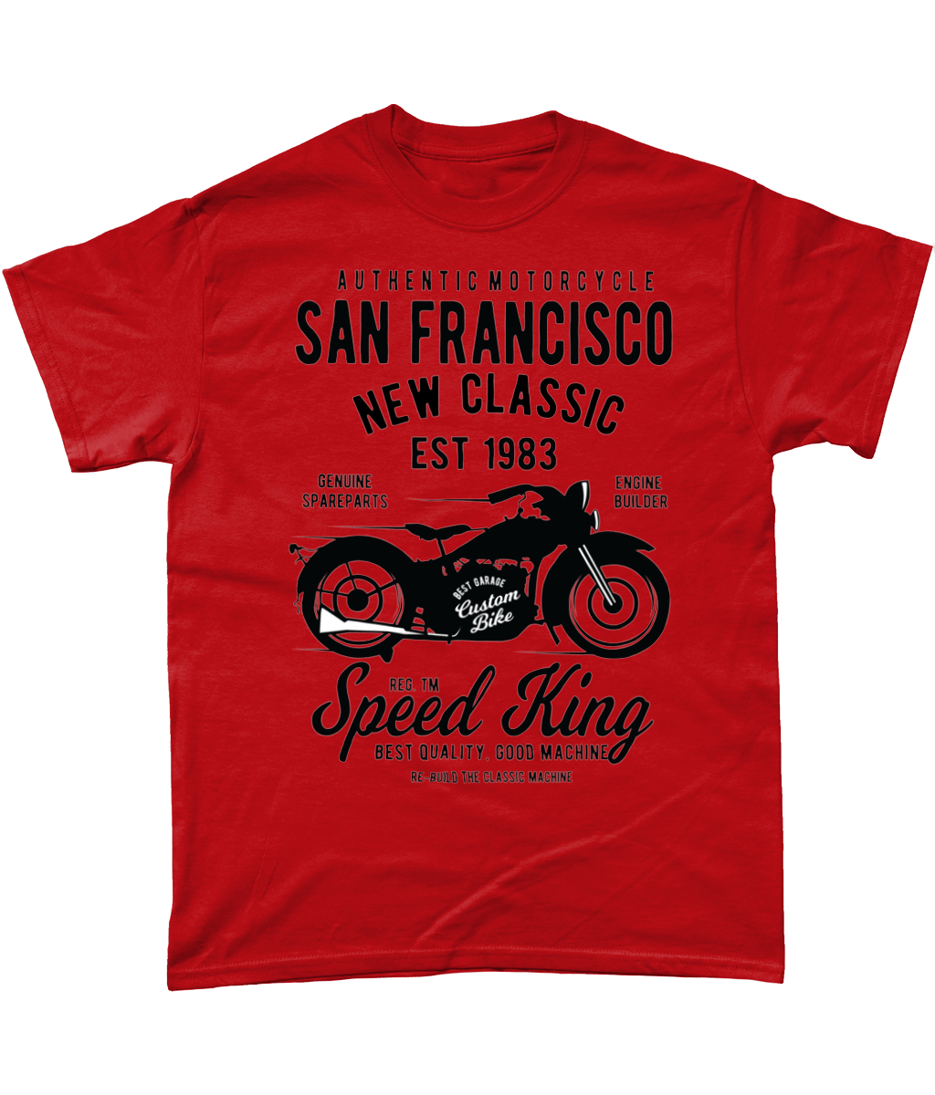 San Francisco Motorrad - Schweres Baumwoll-T-Shirt