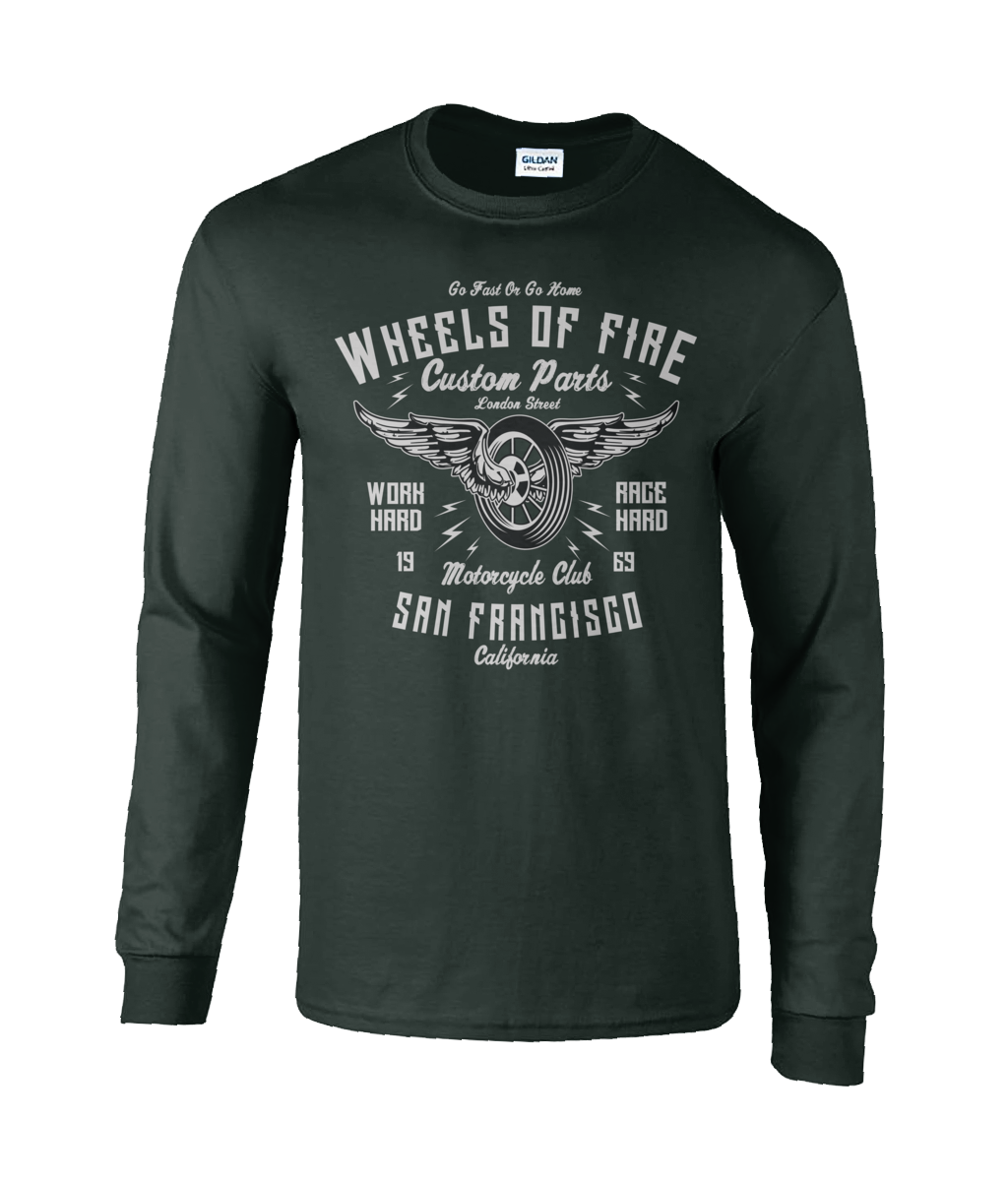 Wheels Of Fire - T-shirt à manches longues en coton ultra doux