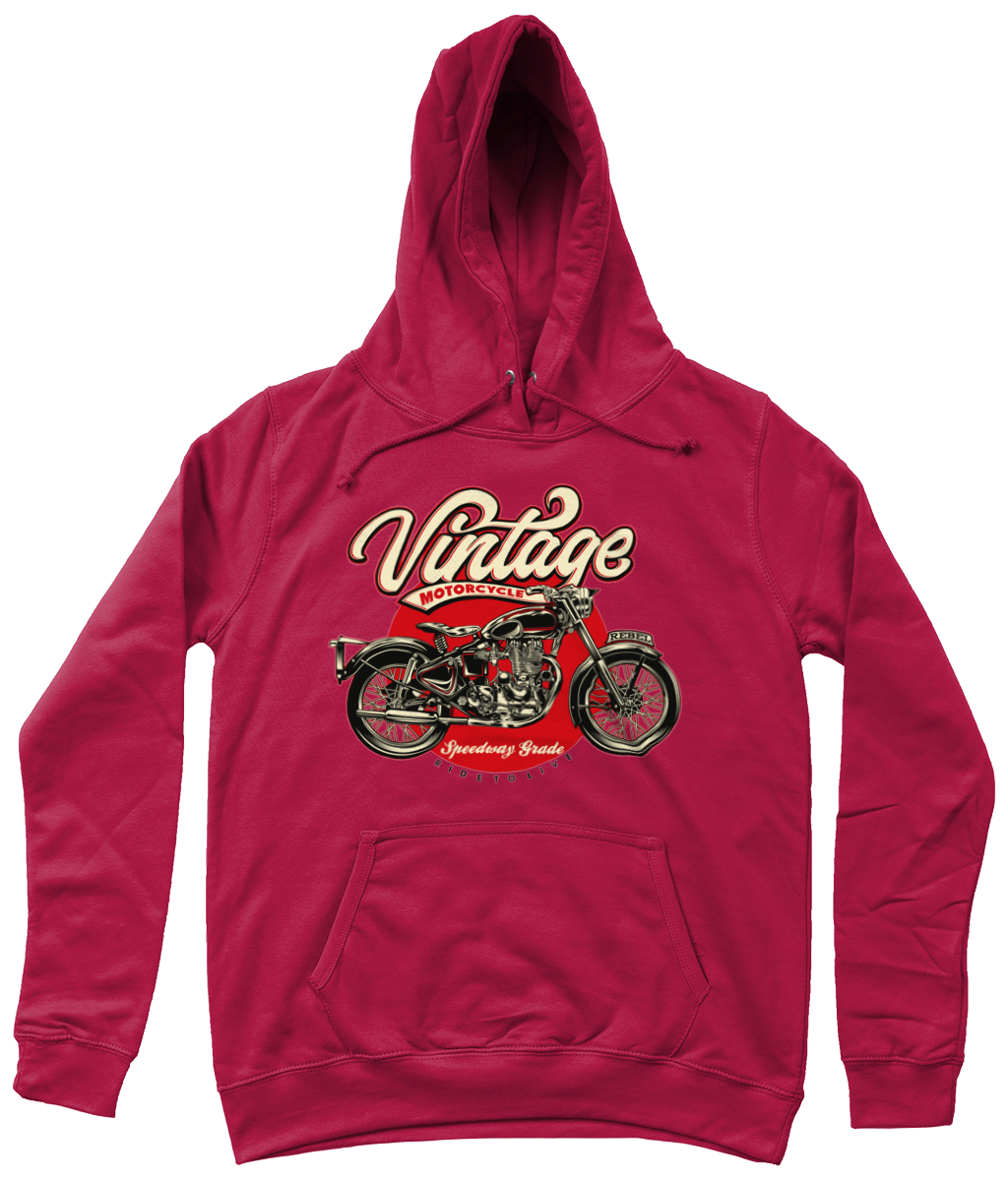 Vintage Motorcycle - AWDis Girlie College Hoodie