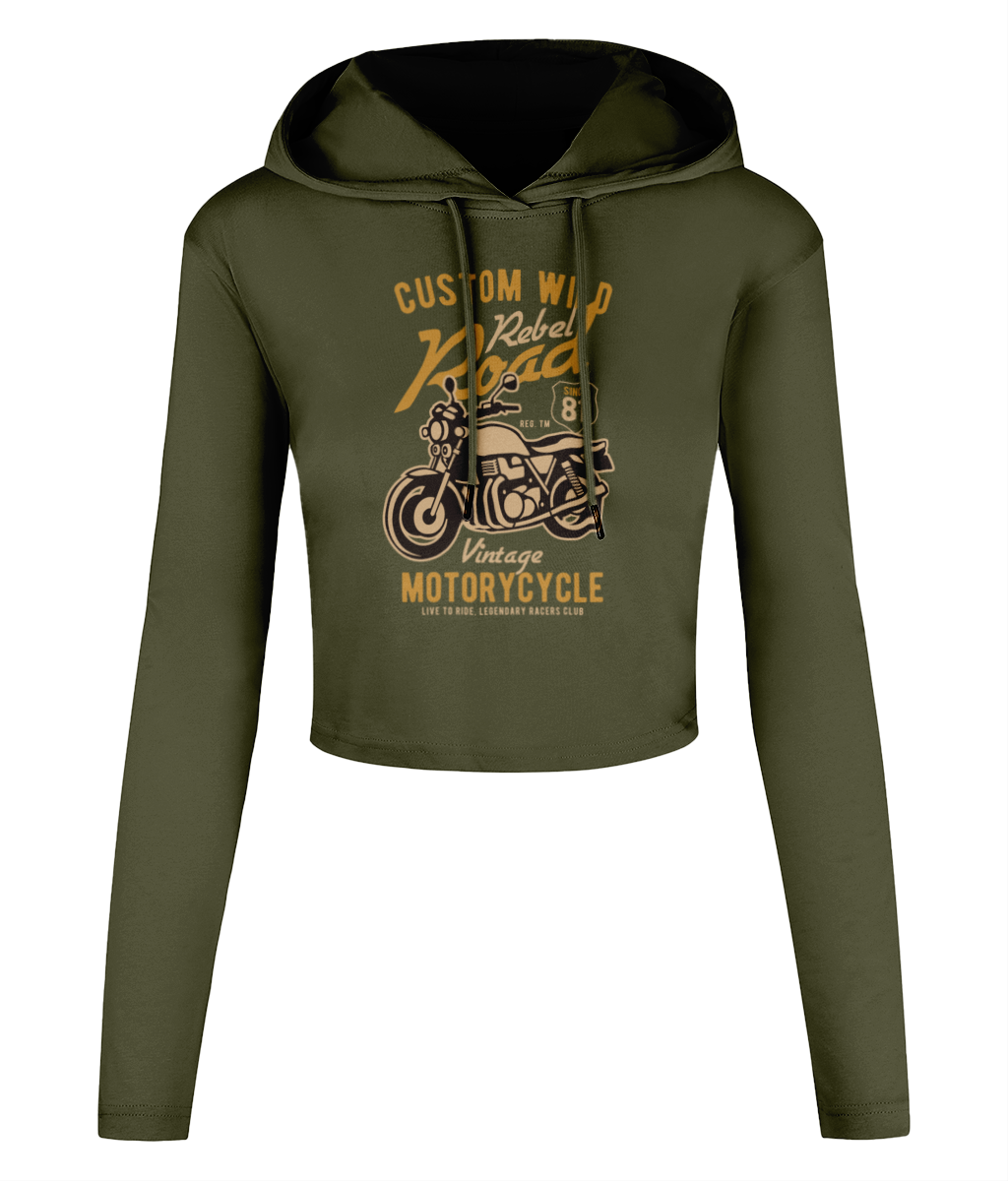 Custom Wild - Women's Cropped Hooded T-shirt - Vitesse T-Shirts UK