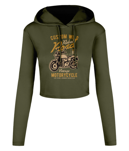 Custom Wild - Women's Cropped Hooded T-shirt - Vitesse T-Shirts UK