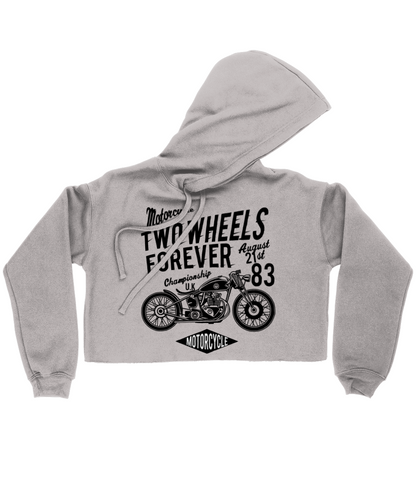 Two Wheels Forever Schwarz - Bella Damen Kurzer Hoodie 