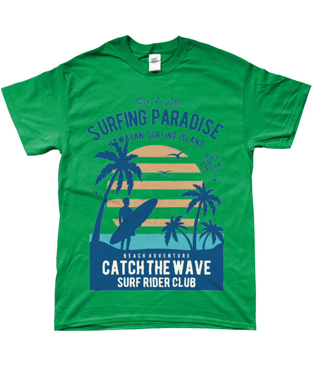 Surfing Paradise - SoftStyle Ringspun T-Shirt