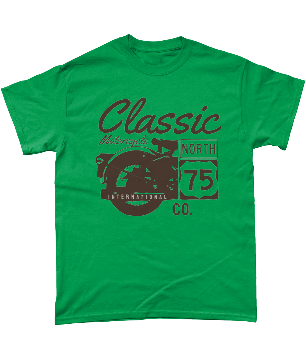 T-shirt en coton épais Classic Motorcycle 75 noir